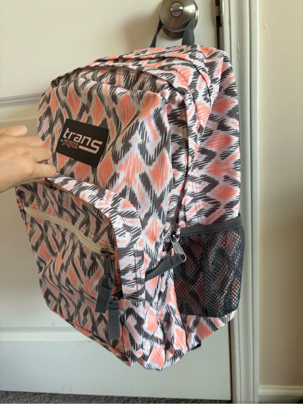 Trans by JanSport Pink & Gray Patterned Backpack